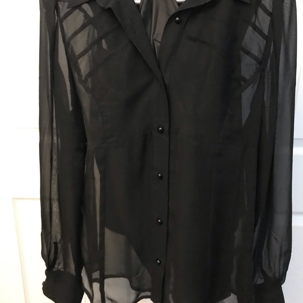 Madison Paige Dress Blouse w/ Silk Camisole Top, Size L!